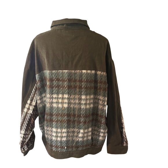 Umgee green tan and brown plaid size 1 XL jacket - Picture 2 of 8